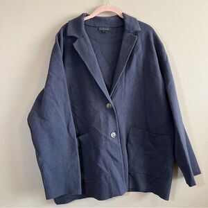 ✨ Ann Taylor Women’s Navy Blue Sweater Blazer XXL